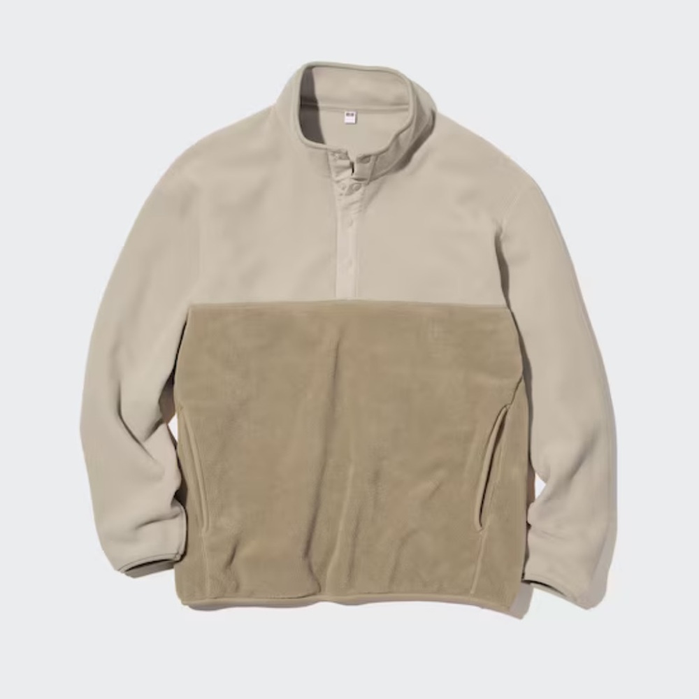 Uniqlo Fleece Button-Up Long-Sleeve Pullover